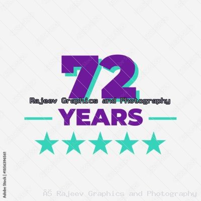 Seventy Two Years Anniversary Badge Design