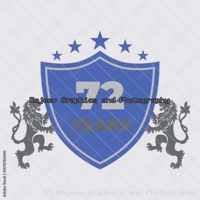 Seventy Two Years Of Service Lion Shield Badge Icon