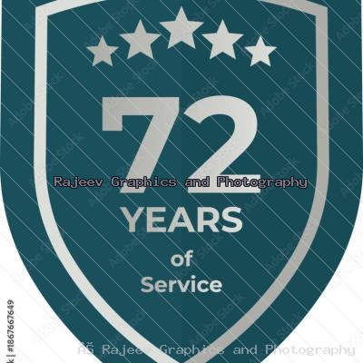 Seventy Two Years Of Service Shield Badge Icon