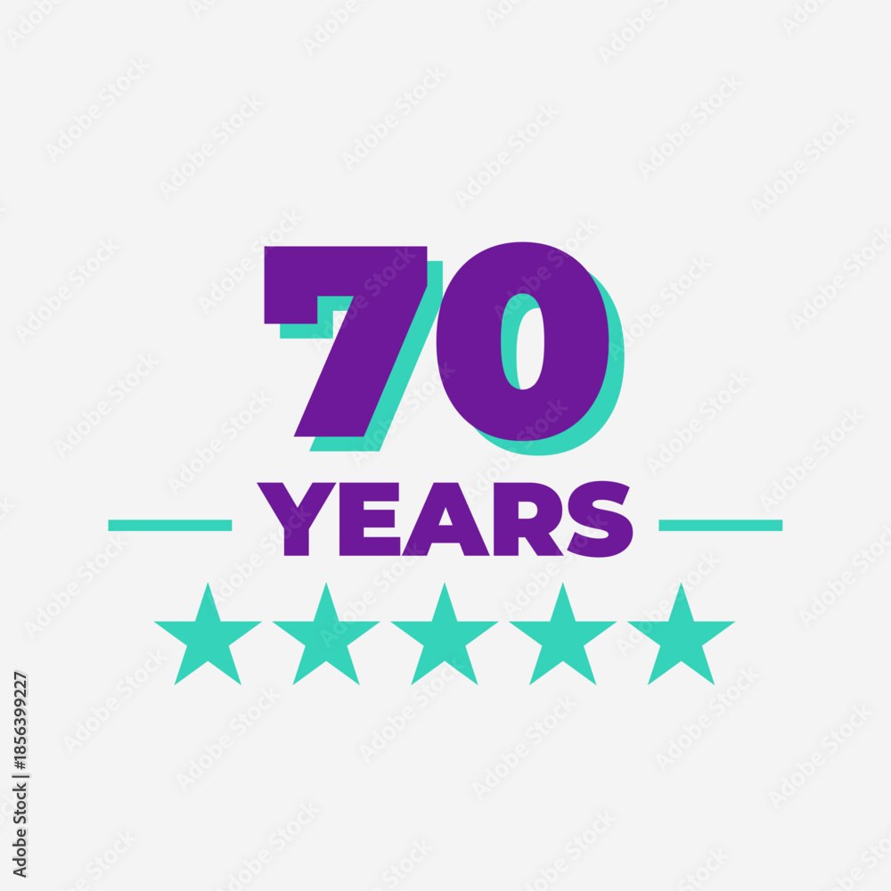 Seventy Years Anniversary Badge Design
