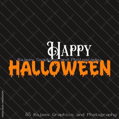 Simple And Attractive Vector Happy Halloween Text Graphic Object For Social Media Poster And Banner
