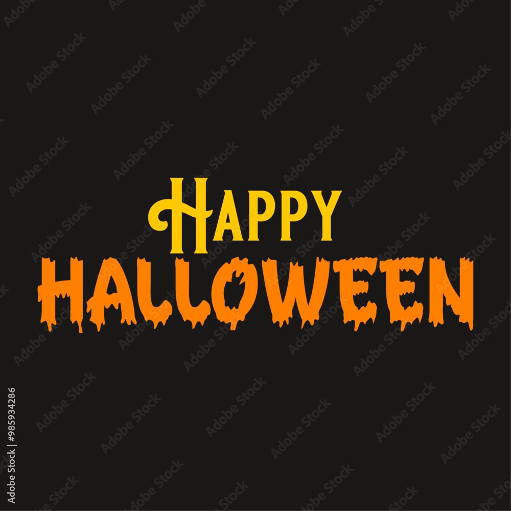 Simple And Attractive Vector Happy Halloween Text Graphic Object For Social Media Poster And Banner