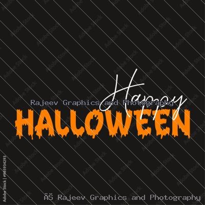 Simple And Attractive Vector Happy Halloween Text Graphic Object For Social Media Poster And Banner
