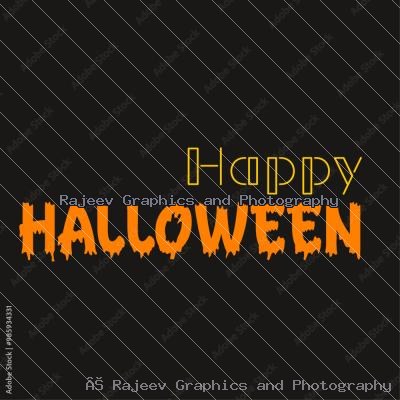 Simple And Attractive Vector Happy Halloween Text Graphic Object For Social Media Poster And Banner