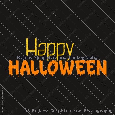 Simple And Attractive Vector Happy Halloween Text Graphic Object For Social Media Poster And Banner
