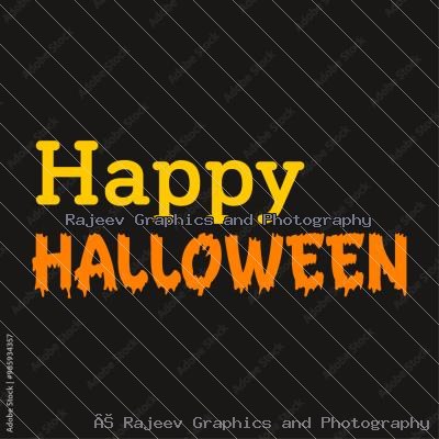 Simple And Attractive Vector Happy Halloween Text Graphic Object For Social Media Poster And Banner