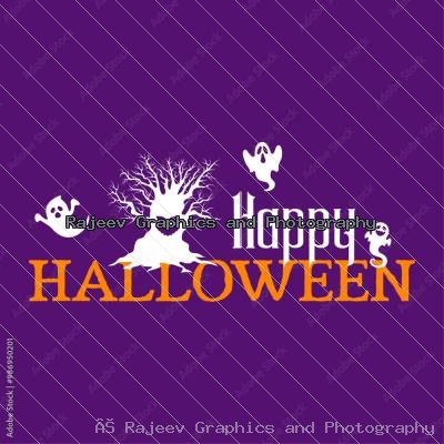 Simple And Attractive Vector Happy Halloween Text Graphic Object For Social Media Poster And Banner