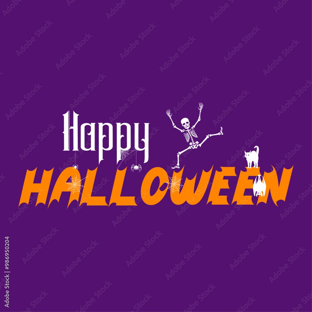 Simple And Attractive Vector Happy Halloween Text Graphic Object For Social Media Poster And Banner