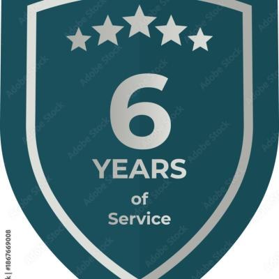 Six Years Of Service Shield Badge Icon - find similar on Envato Elements
