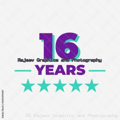 Sixteen Years Anniversary Badge Design