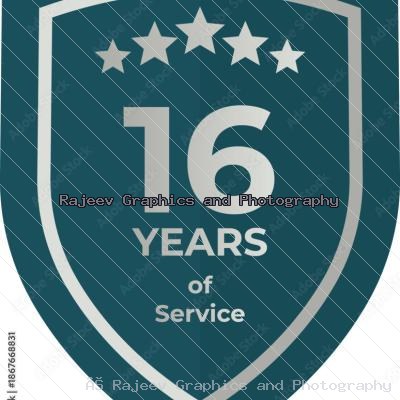 Sixteen Years Of Service Shield Badge Icon