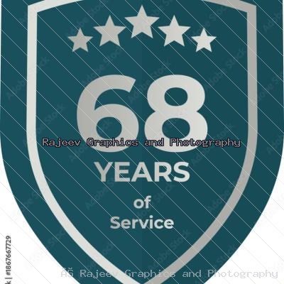 Sixty Eight Years Of Service Shield Badge Icon