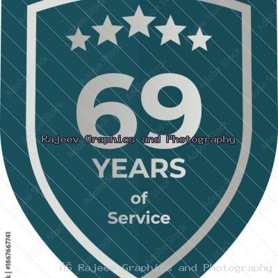 Sixty Nine Years Of Service Shield Badge Icon