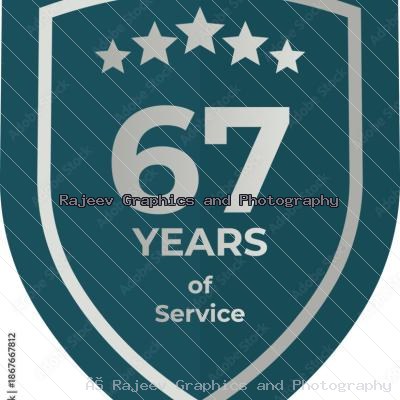Sixty Seven Years Of Service Shield Badge Icon