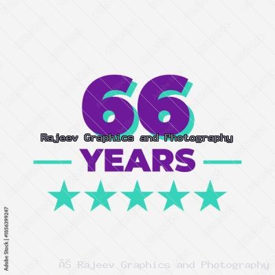 Sixty Six Years Anniversary Badge Design