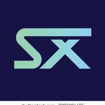 SX Letter Mark Logo Teal Gradient on Navy - find similar on Alamy