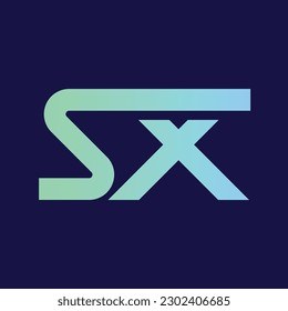 SX Letter Mark Logo Teal Gradient on Navy