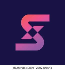 SX Monogram Letter Mark Logo Pink Gradient