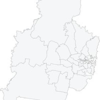 Sydney Map Line Drawing with Suburb Divisions - find similar on Shutterstock