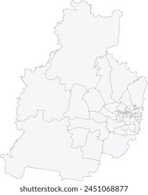 Sydney Map Line Drawing with Suburb Divisions