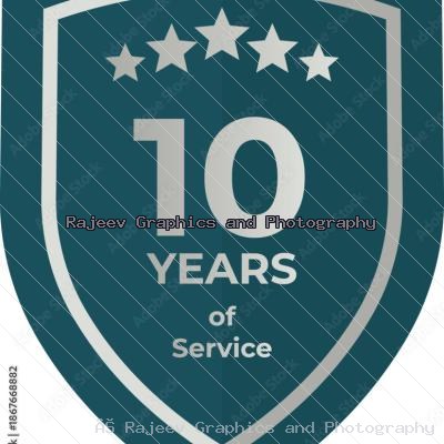 Ten Years Of Service Shield Badge Icon