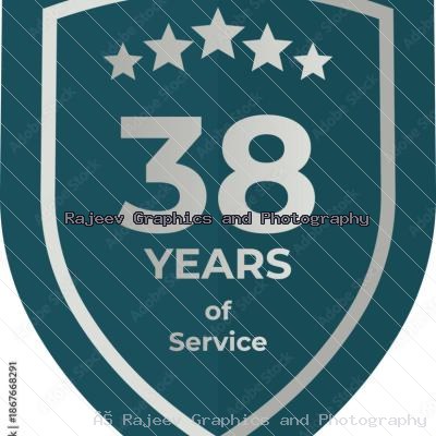 Thirty Eight Years Of Service Shield Badge Icon