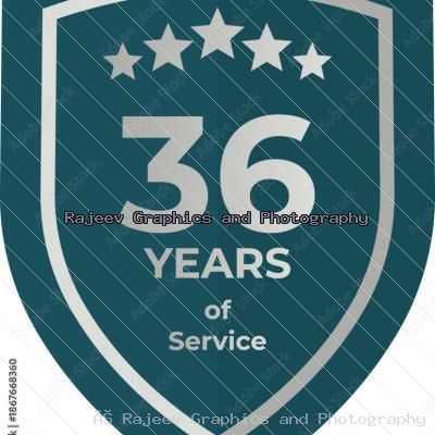 Thirty Six Years Of Service Shield Badge Icon