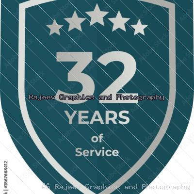 Thirty Two Years Of Service Shield Badge Icon