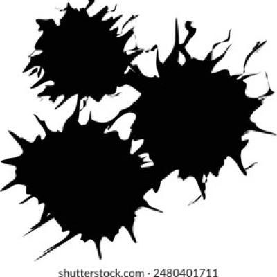 Three Black Ink Splash Blots Cluster - find similar on Dreamstime