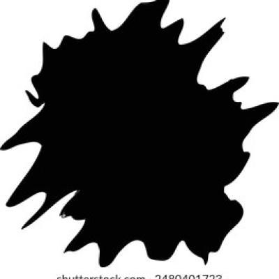 Tilted Black Ink Blot with Long Spikes - find similar on Shutterstock