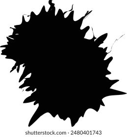 Tilted Black Ink Splash with Jagged Edges