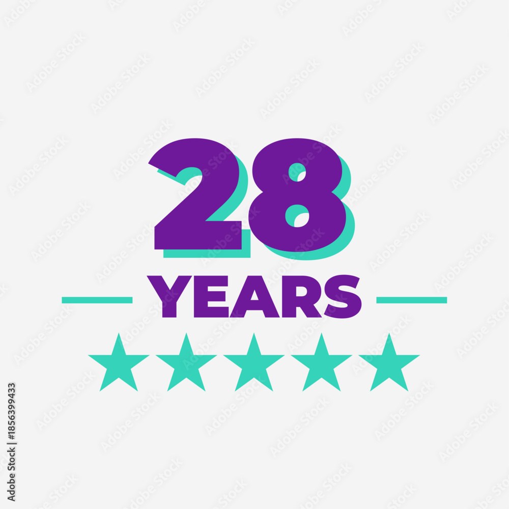 Twenty Eight Years Anniversary Badge Design