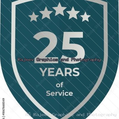 Twenty Five Years Of Service Shield Badge Icon