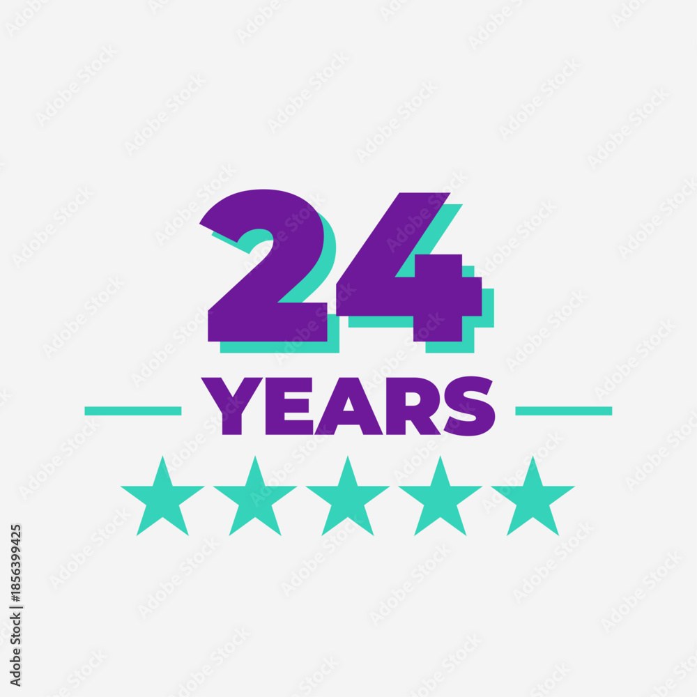 Twenty Four Years Anniversary Badge Design