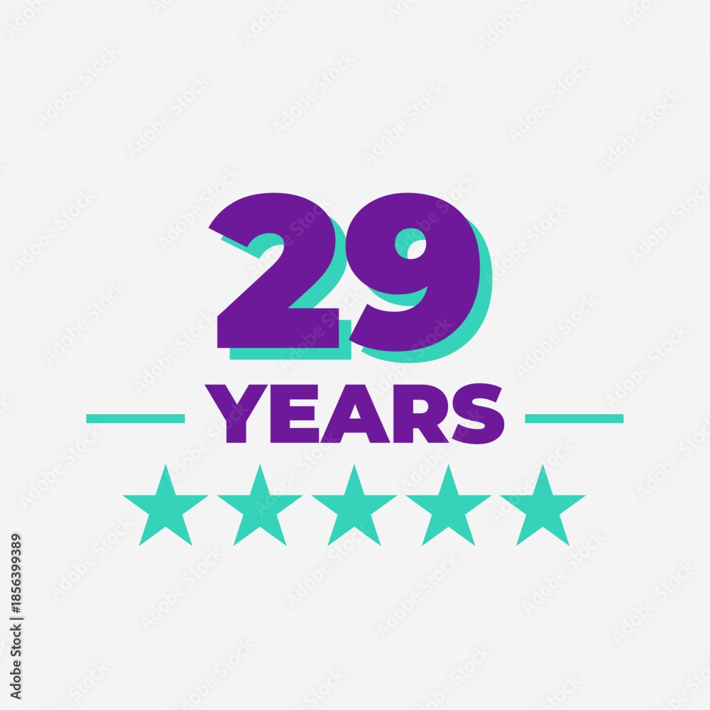 Twenty Nine Years Anniversary Badge Design