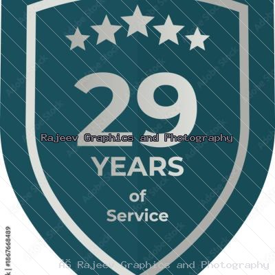 Twenty Nine Years Of Service Shield Badge Icon