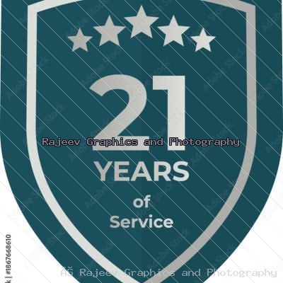 Twenty One Years Of Service Shield Badge Icon