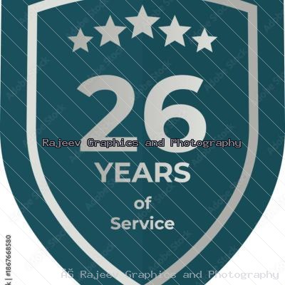 Twenty Six Years Of Service Shield Badge Icon