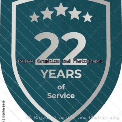Twenty Two Years Of Service Shield Badge Icon