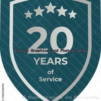 Twenty Years Of Service Shield Badge Icon