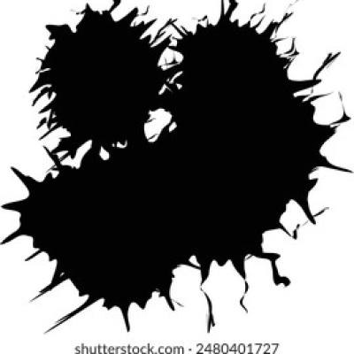 Twin Black Ink Splash with Ragged Edges