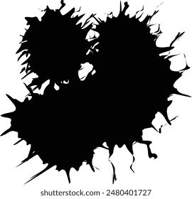 Twin Black Ink Splash with Ragged Edges