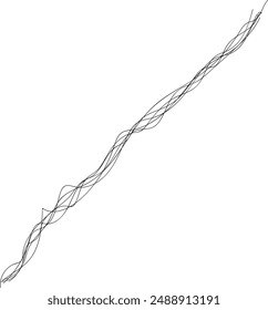 Twisted Ribbon Line Brush Stroke Diagonal