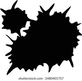 Two Merged Black Ink Splash Blots