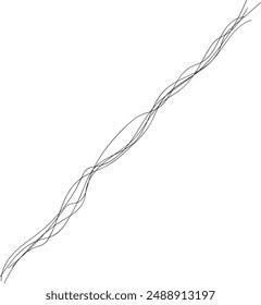 Wavy Twisted Line Brush Stroke Diagonal