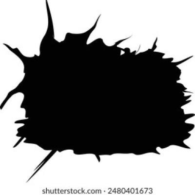 Wide Black Ink Splash with Spiked Top