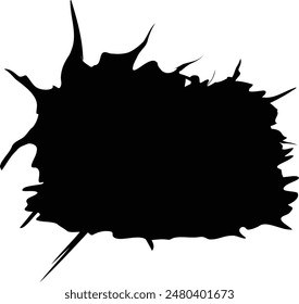Wide Black Ink Splash with Spiked Top