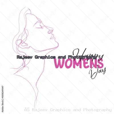 Womens Day Female Line Art Illustration