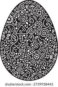 Zentangle Easter Egg Illustration Intricate