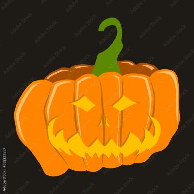 Halloween Scary Curved Pumpkin Face